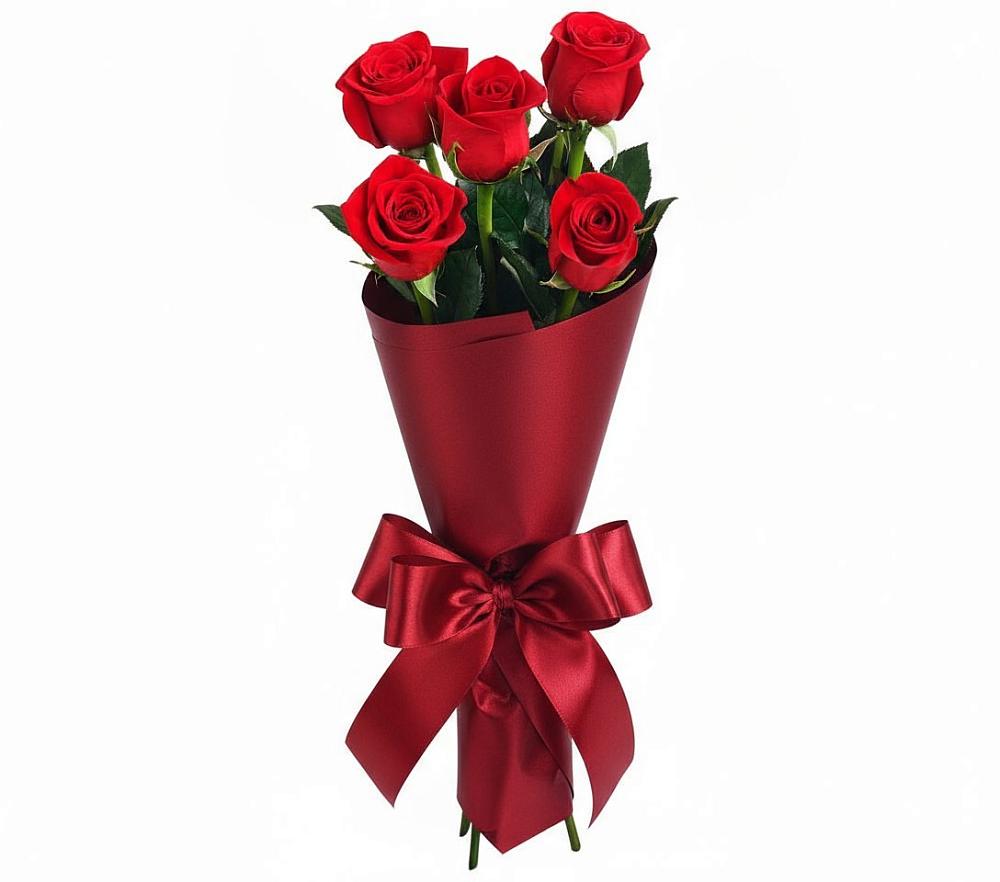 Букет 5 Красных роз Эдлесс Лав в Вад