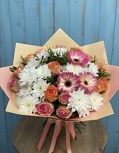 Букет цветов из:  Розы, Герберы и Хризантемы в Вад
