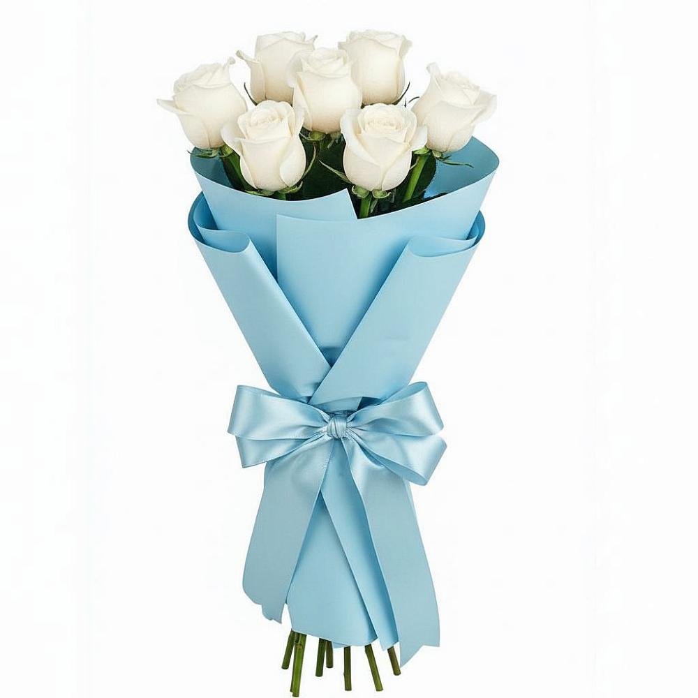 Букет 7 белых роз Проуд в Вад