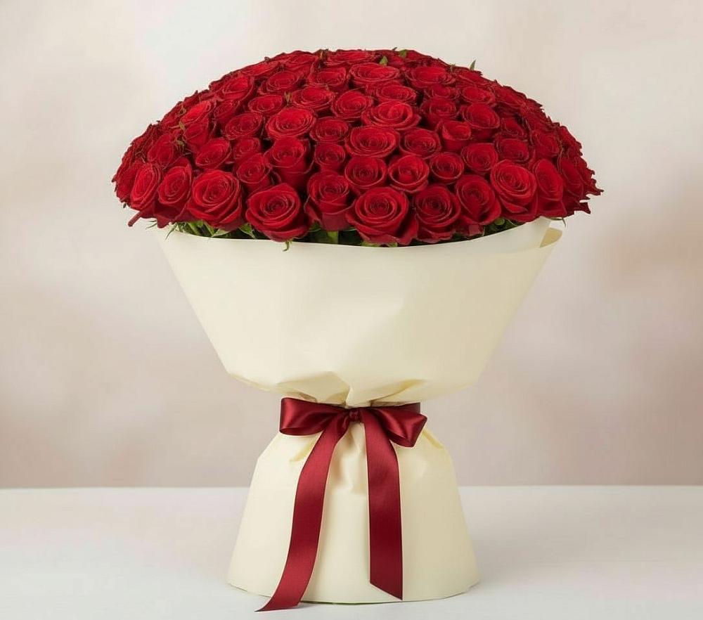 Букет 101 Красная роза Милано в Вад
