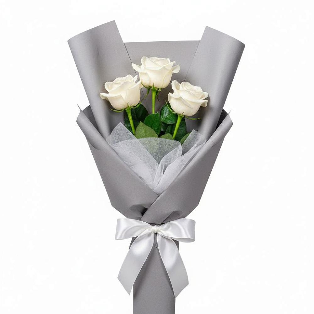Букет 3 белые розы в Вад