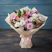 Букет цветов из:  Хризантемы, Альстромерии и Розы в Вад