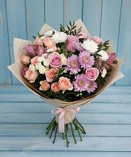 Букет цветов из:  Хризантемы, Розы и Альстромерии #REPLACE_PRED# Вад