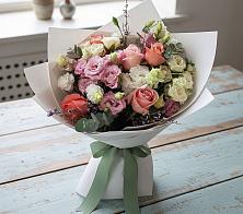 Букет цветов из:  Розы, Лизиантусы и Гвоздики в Вад