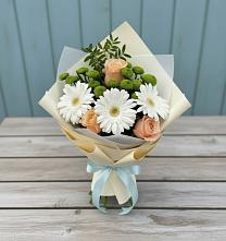 Букет цветов из:  Герберы, Розы и Хризантемы в Вад