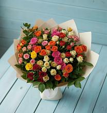 Букет Микс из разноцветных кустовых роз #REPLACE_PRED# Вад