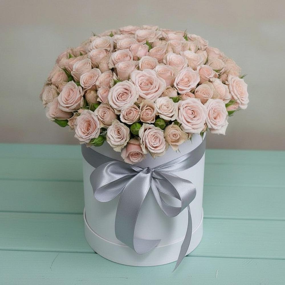 Цветочная композиция из Розы в шляпной коробке в Вад